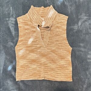 Tan Sleeveless Knit Top